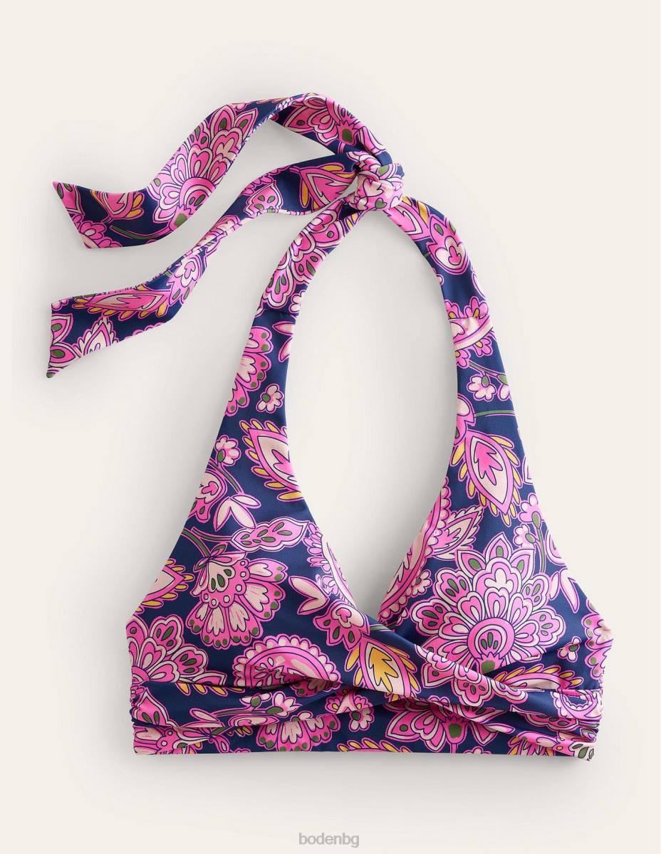 облекло Boden бикини с халтер levanzo морско синьо и пейсли тераса Жени LL681522