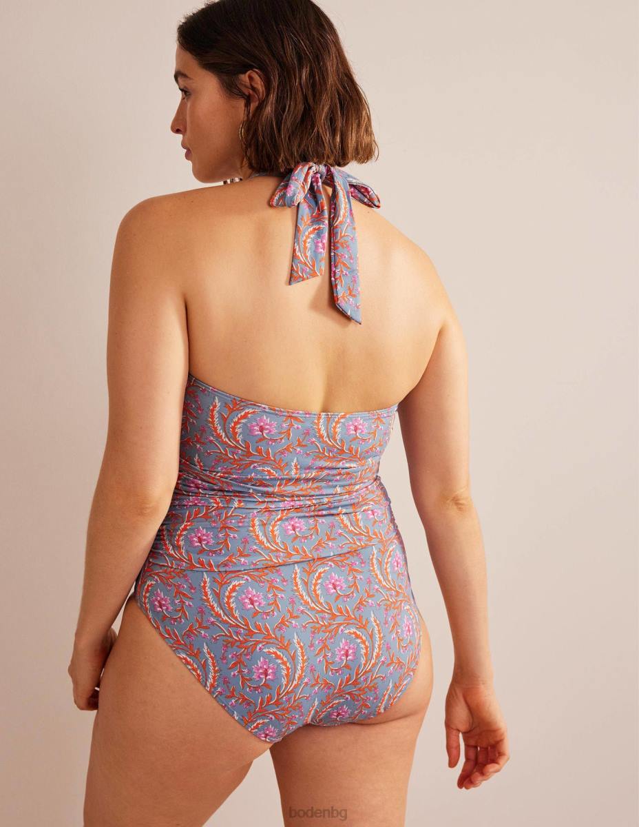 облекло Boden бански костюм levanzo с къдрици делфово синьо и богата лоза Жени LL68926