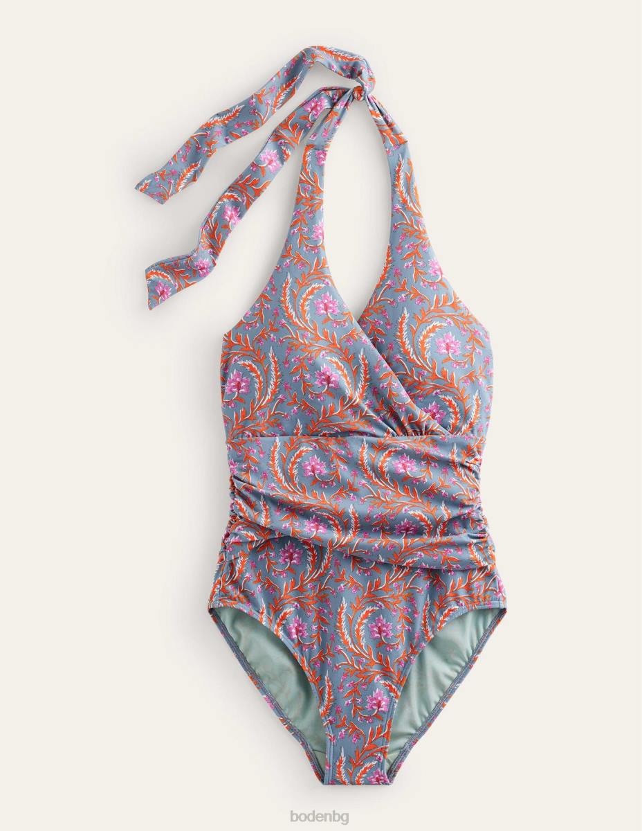 облекло Boden бански костюм levanzo с къдрици делфово синьо и богата лоза Жени LL68926