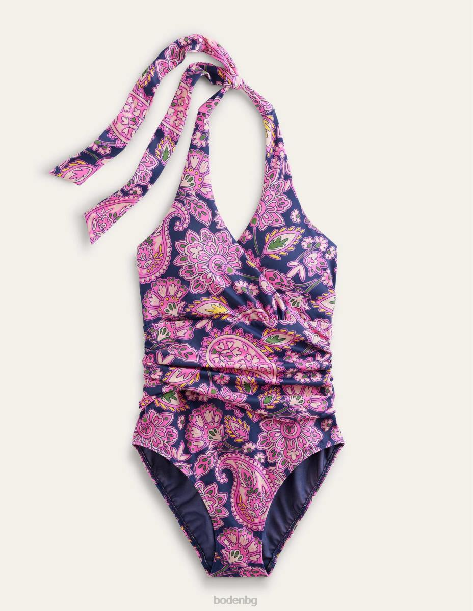 облекло Boden бански костюм levanzo с къдрици морско синьо и пейсли тераса Жени LL68950