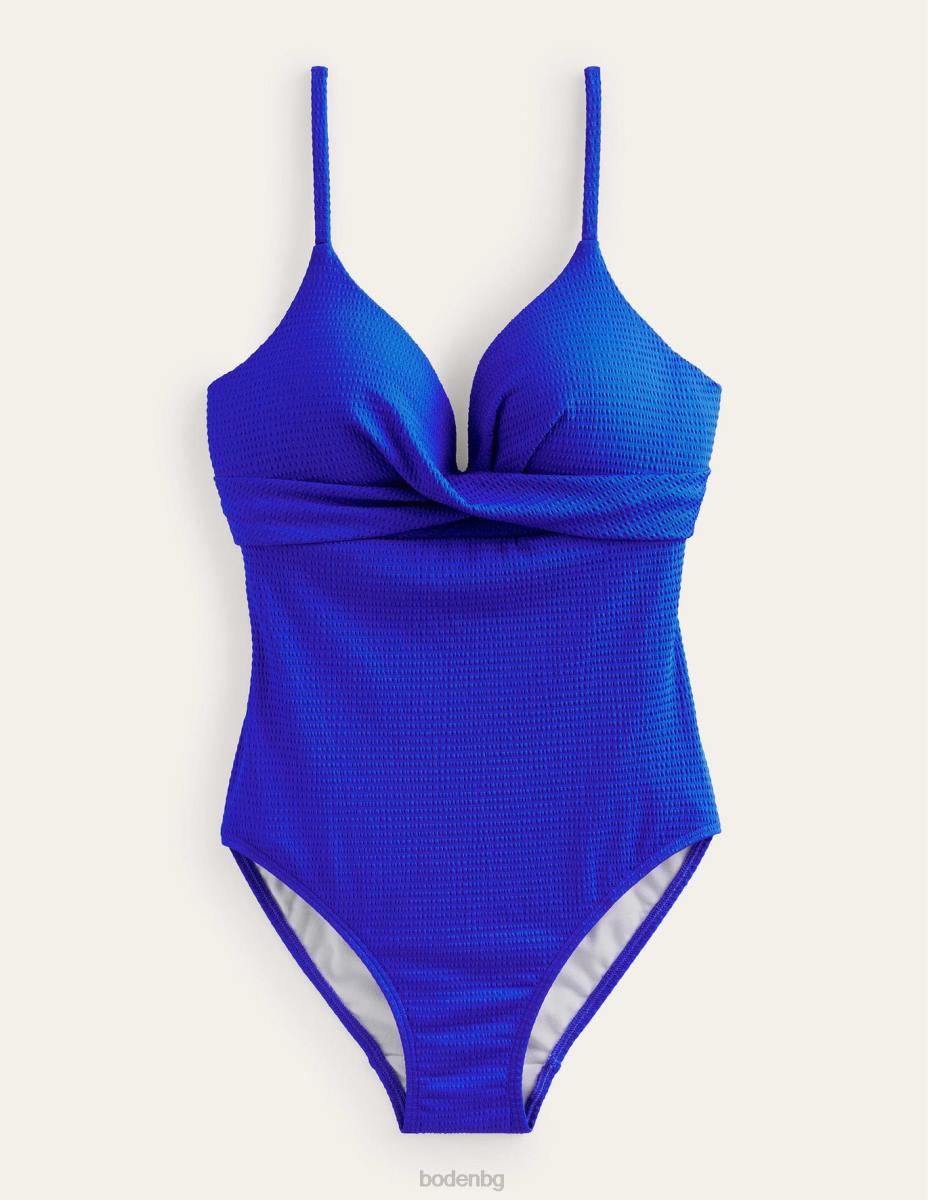 облекло Boden бански капри тип чашка кобалтово синьо & seersucker Жени LL681675