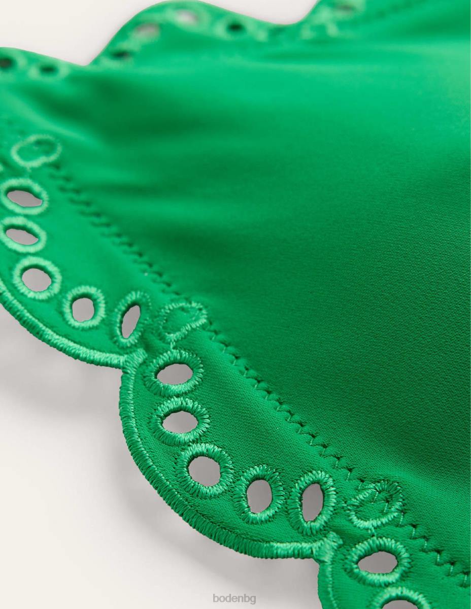 облекло Boden triangle bikini top broderie зелен пипер Жени LL68253