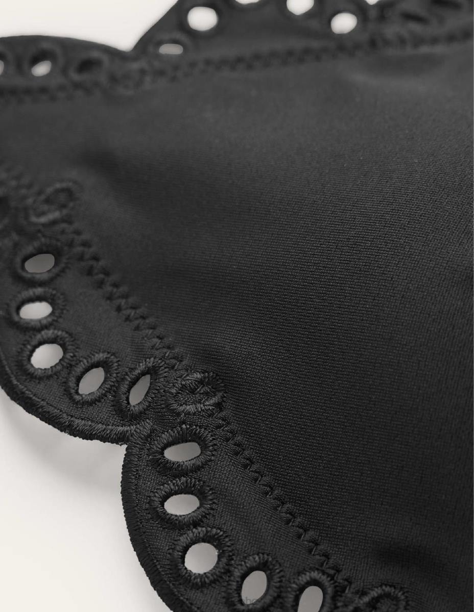 облекло Boden triangle bikini top broderie черен Жени LL68261