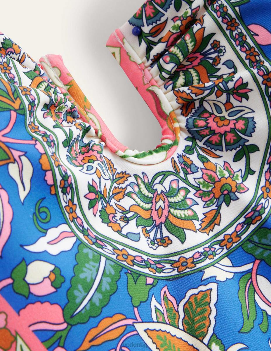 облекло Boden u-bar бански костюм с деколте делфт и пейсли лоза Жени LL681005