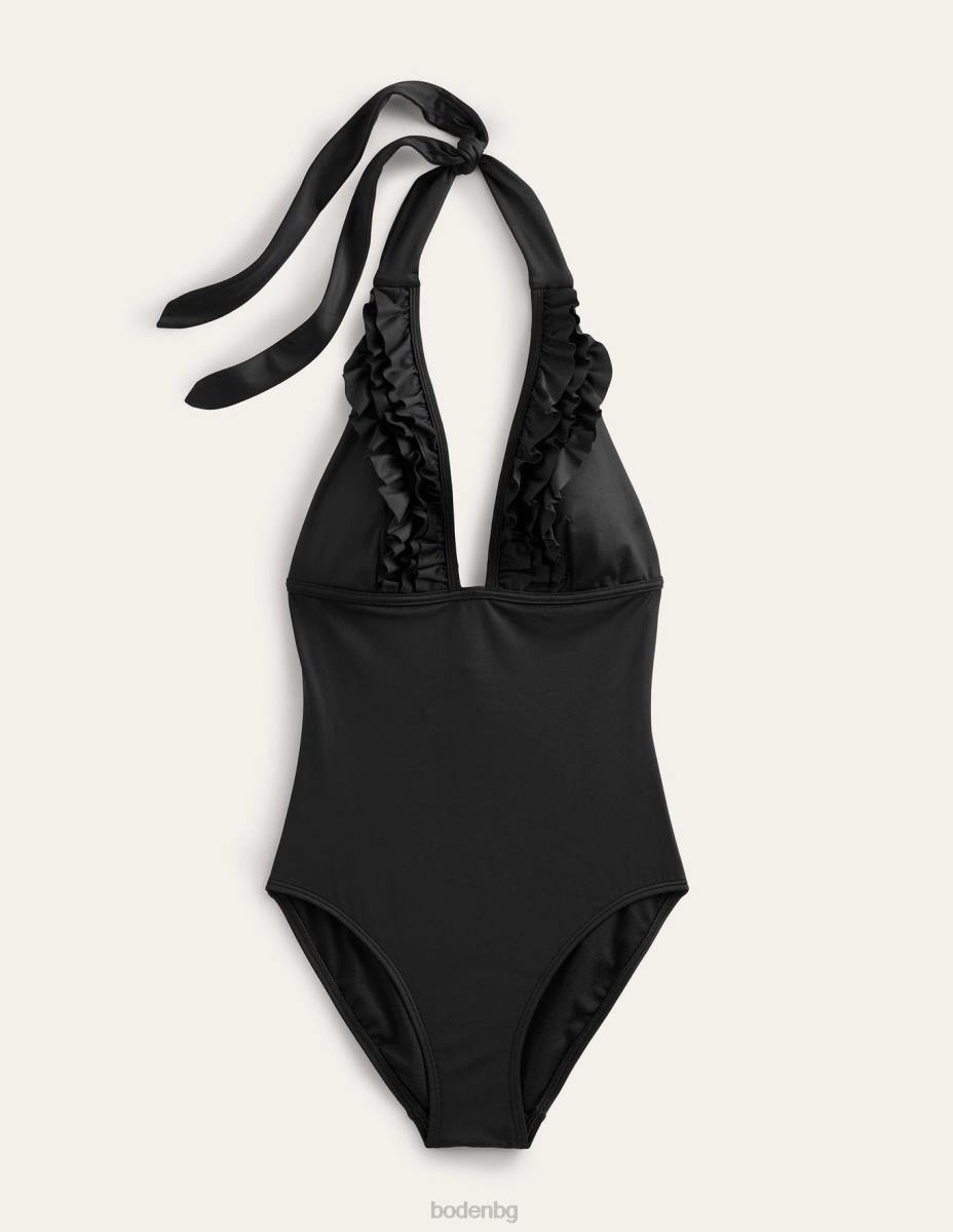 облекло Boden бански костюм с волани и v-образно деколте черен Жени LL681582