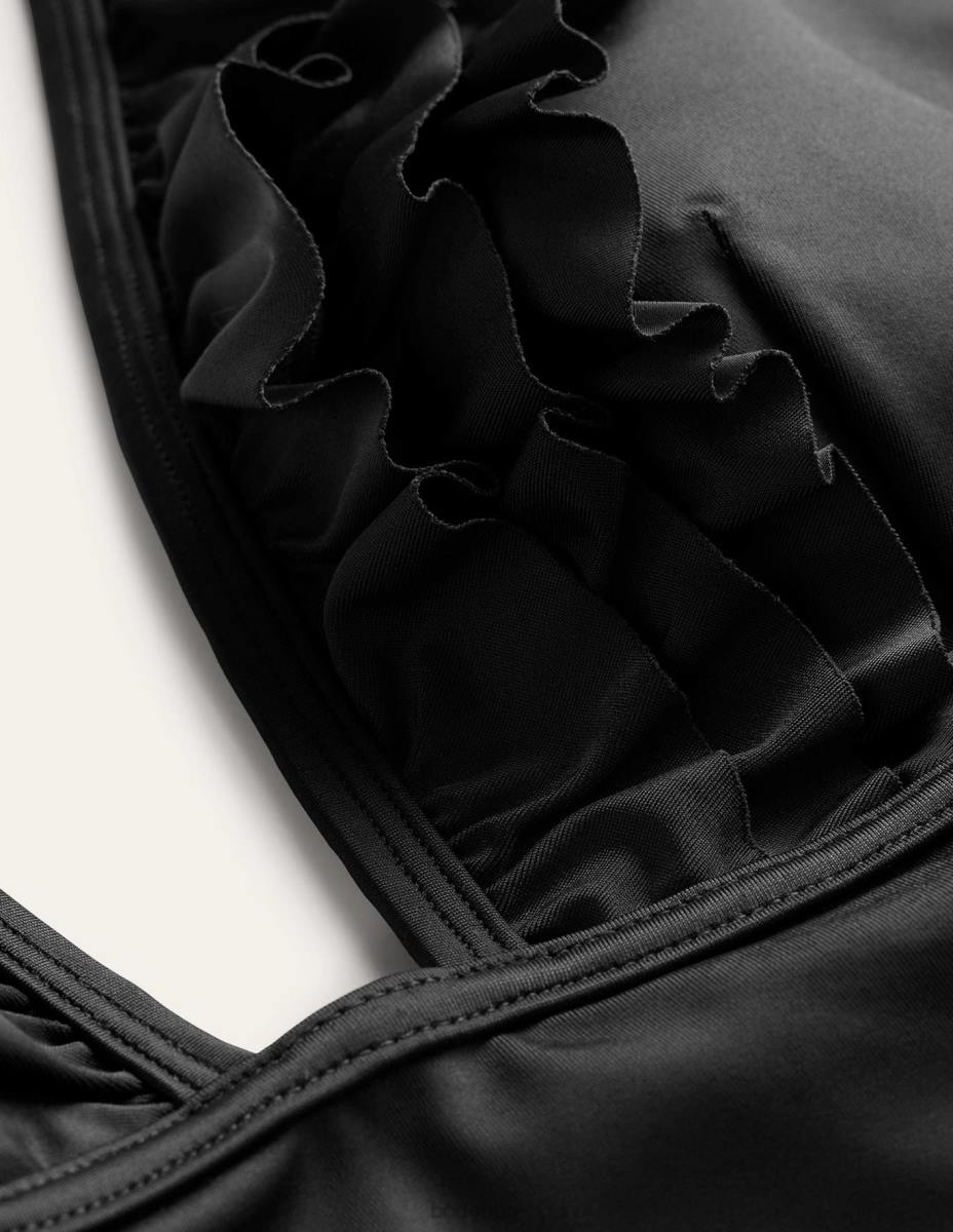 облекло Boden бански костюм с волани и v-образно деколте черен Жени LL681582