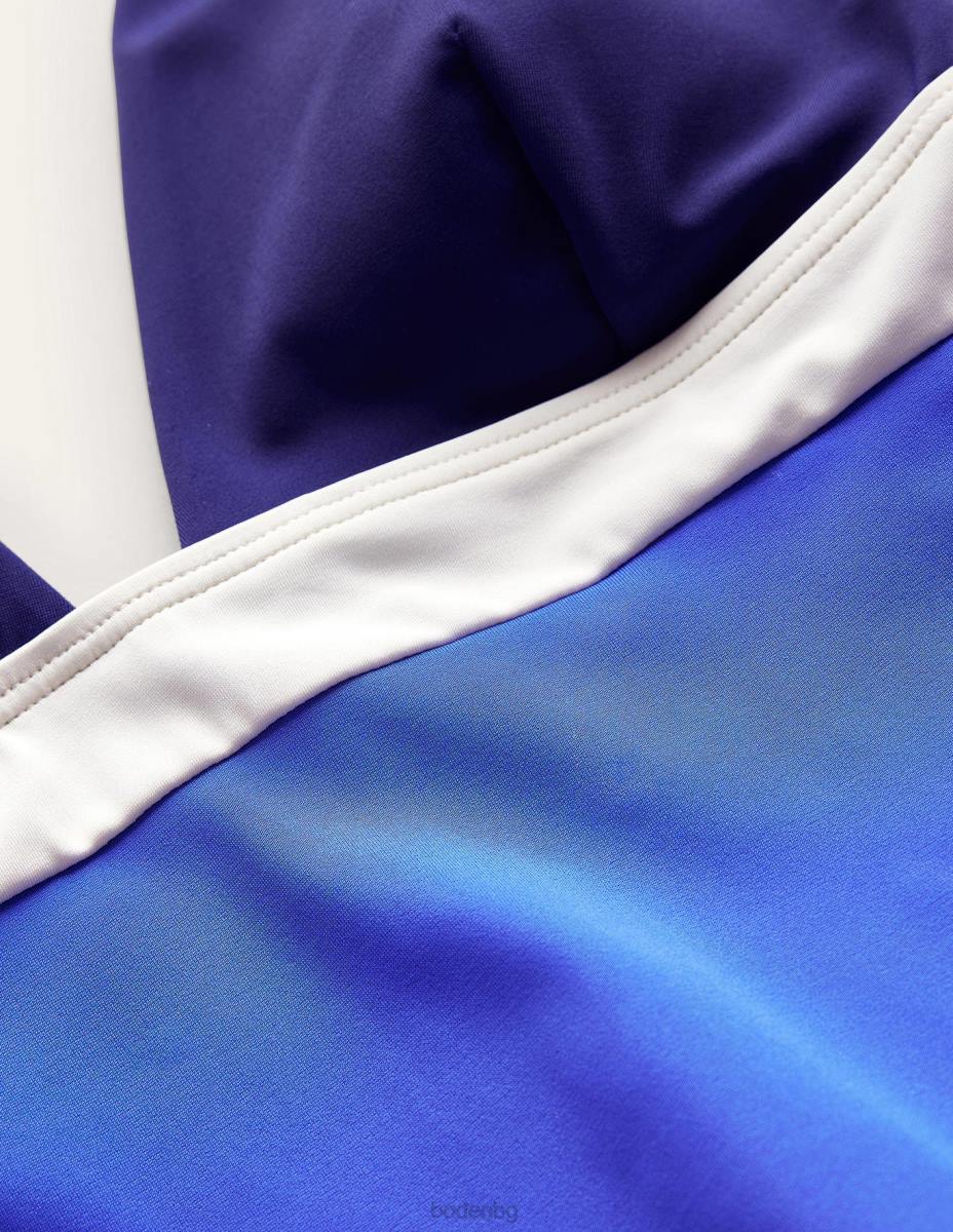 облекло Boden бански костюм с v-образно деколте метличина син цвят блок Жени LL68236