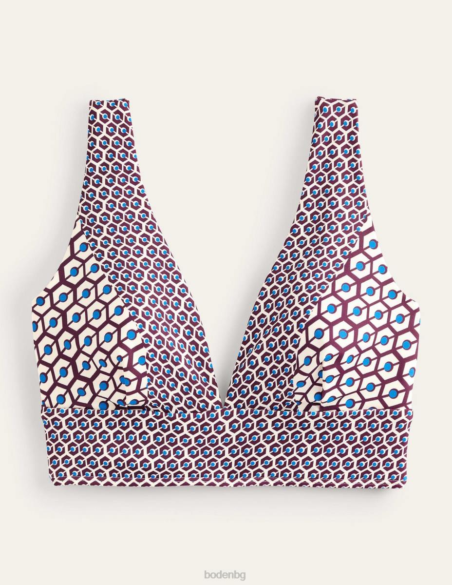 облекло Boden порто бикини с v-образно деколте тъмно бордо и мечта Жени LL68245