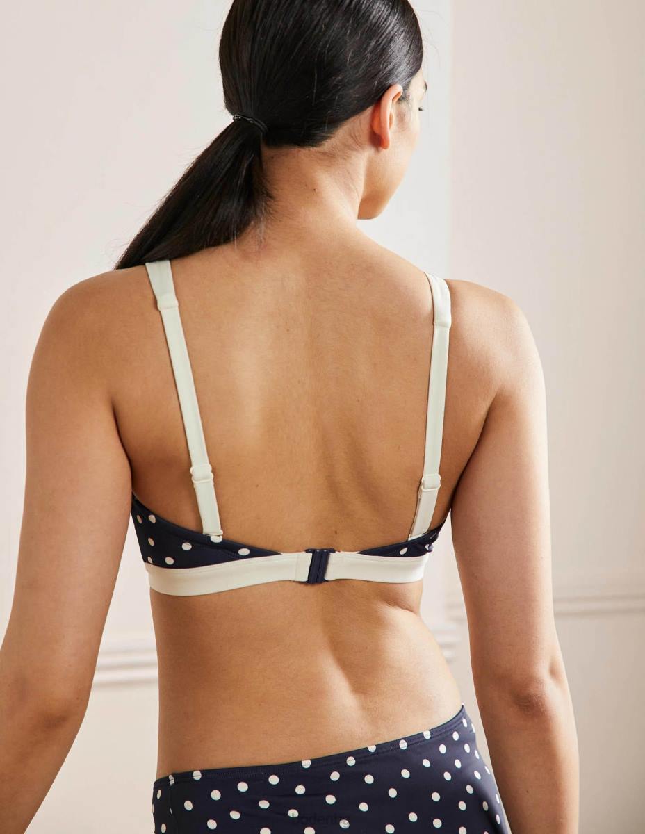 облекло Boden корсика бикини с v-образно деколте френски флот и карфица на точки Жени LL682490