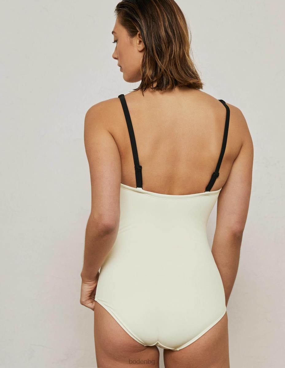 облекло Boden бански корсика с v-образно деколте цвят слонова кост Жени LL682494