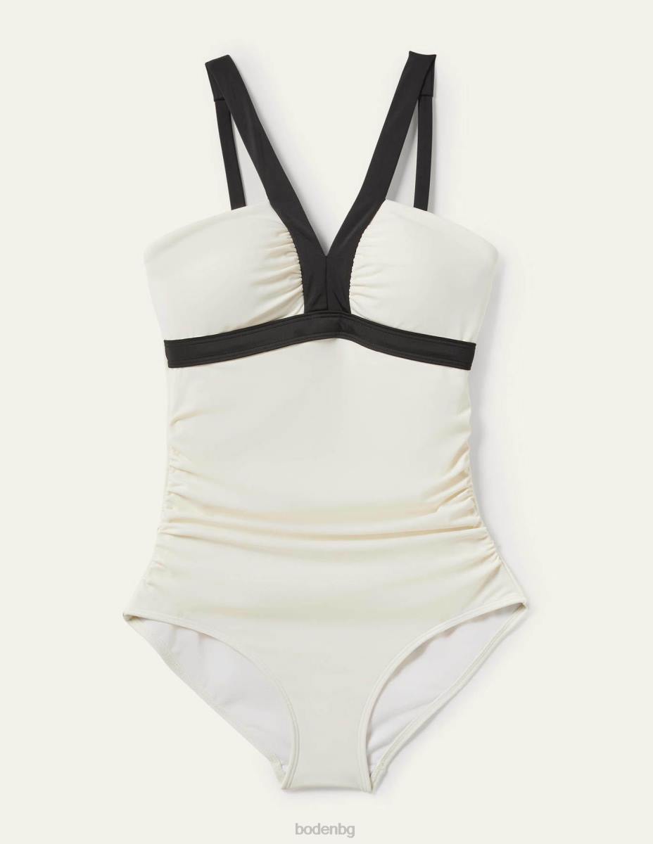 облекло Boden бански корсика с v-образно деколте цвят слонова кост Жени LL682494