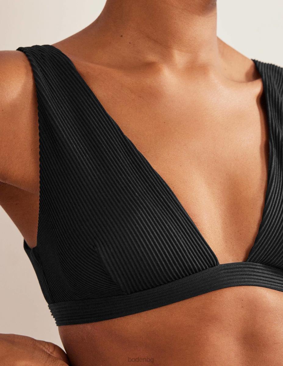 облекло Boden оребрено бикини с v-образно деколте черен Жени LL68299
