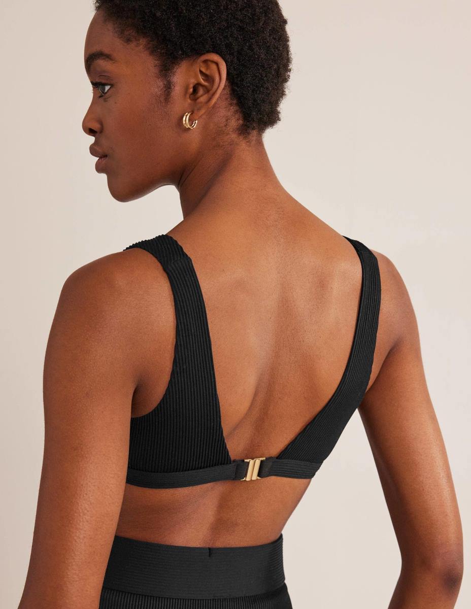 облекло Boden оребрено бикини с v-образно деколте черен Жени LL68299