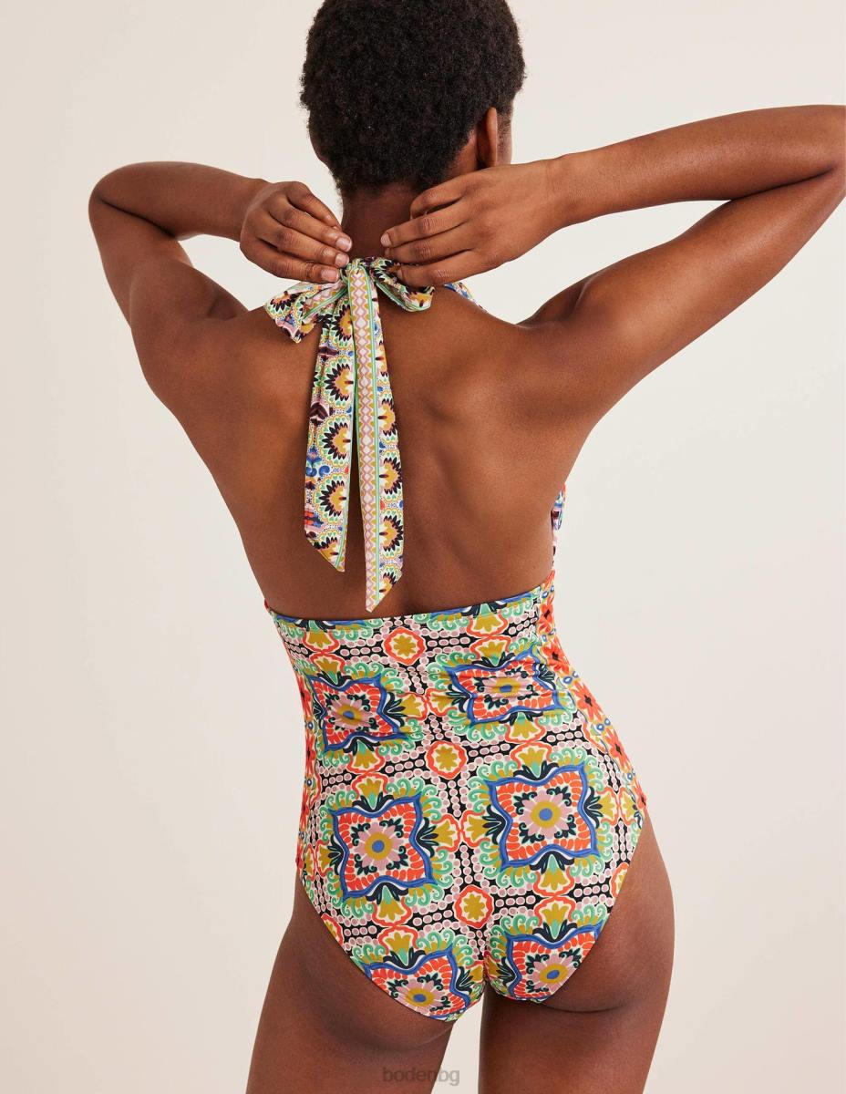 облекло Boden бански с дълбоко v-образно деколте merano мулти и гоблени плочки Жени LL681260