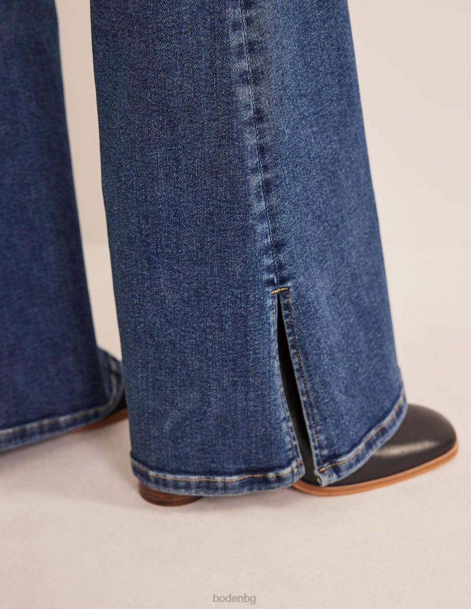 облекло Boden разкроени дънки с висока талия индиго Жени LL681769