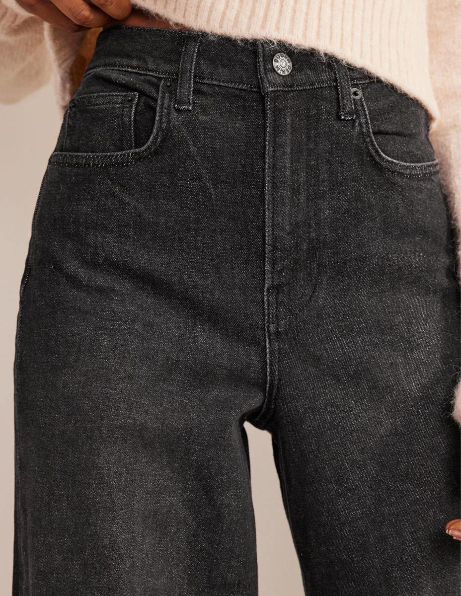 облекло Boden прави дънки с пълна дължина измито черно Жени LL681935