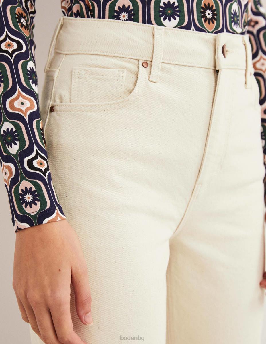 облекло Boden твърди изрязани кльош дънки екрю Жени LL681948