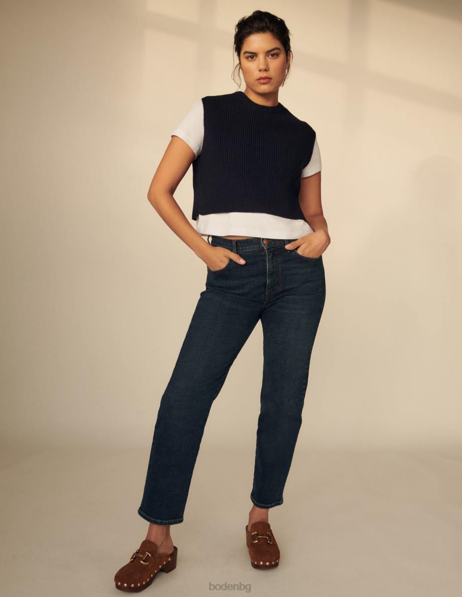 облекло Boden тънки дънки със средна височина индиго реколта Жени LL68655