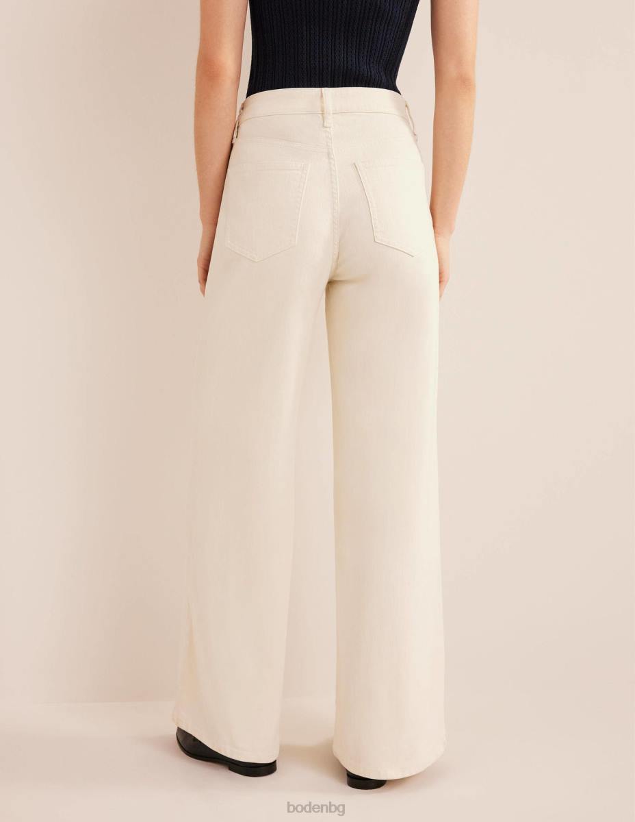 облекло Boden широки дънки с висока талия екрю Жени LL68657