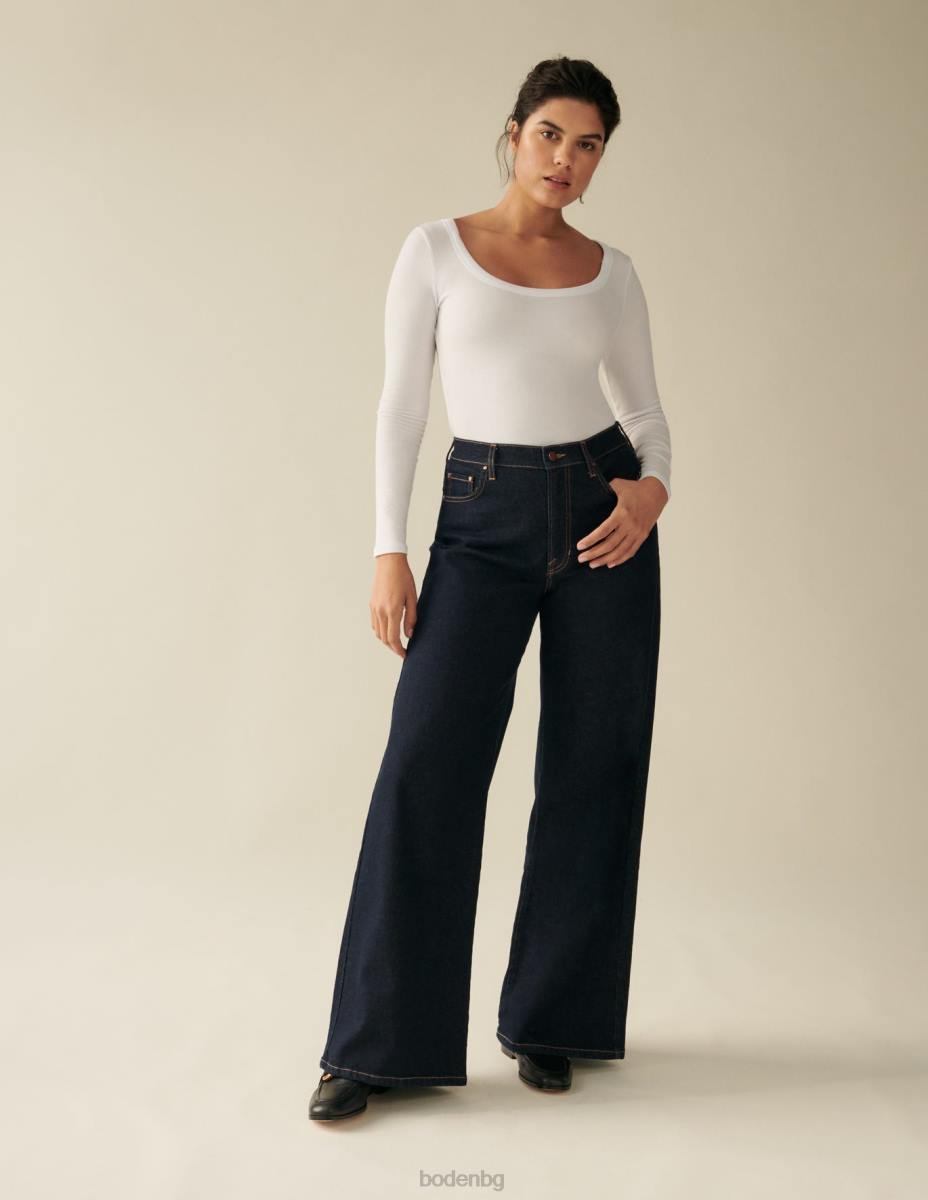 облекло Boden широки дънки с висока талия индиго Жени LL68658