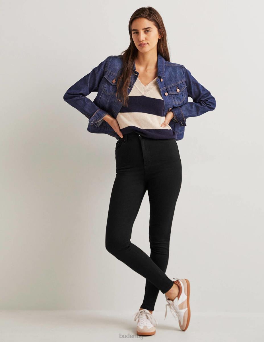 облекло Boden тесни дънки със средна височина черен Жени LL68660