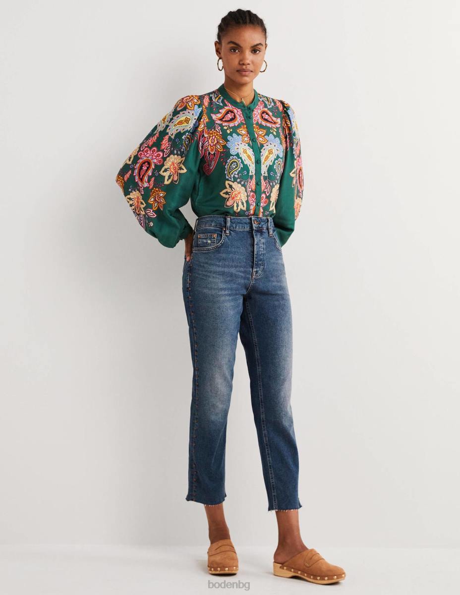 облекло Boden спокойни прави дънки с шипове средна реколта & stud Жени LL681910