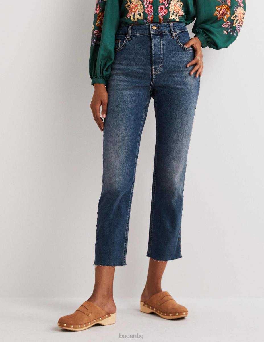 облекло Boden спокойни прави дънки с шипове средна реколта & stud Жени LL681910