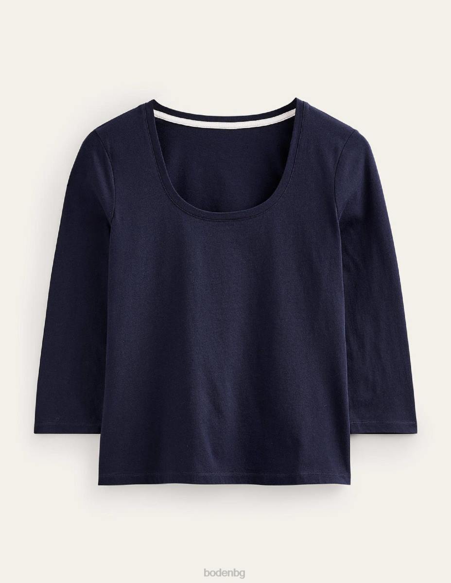 облекло Boden Горна част с 3/4 ръкав и деколте военноморски флот Жени LL68187