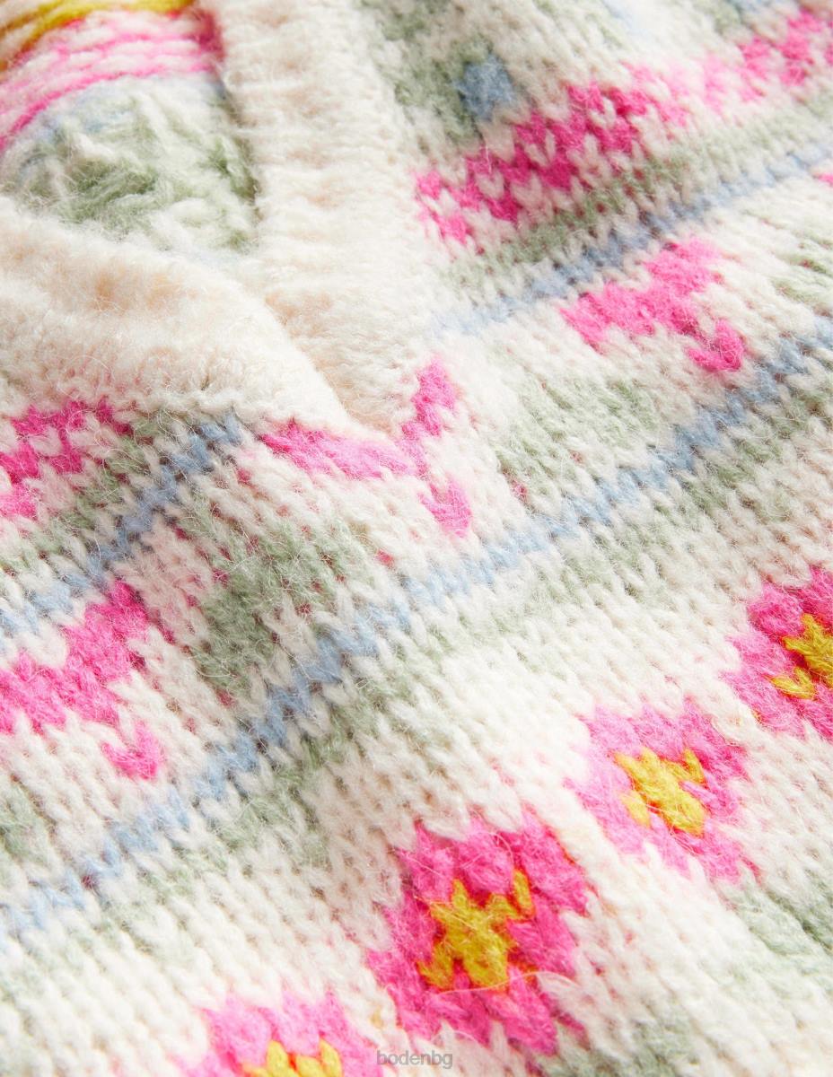 облекло Boden пухкав изрязан резервоар Fair Isle слонова кост и мулти фейсъл Жени LL682029