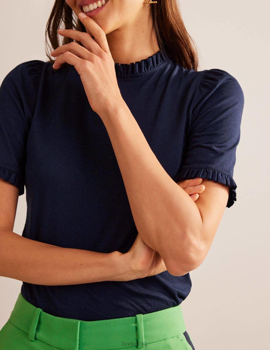 облекло Boden супер мека тениска с волани военноморски флот Жени LL68101