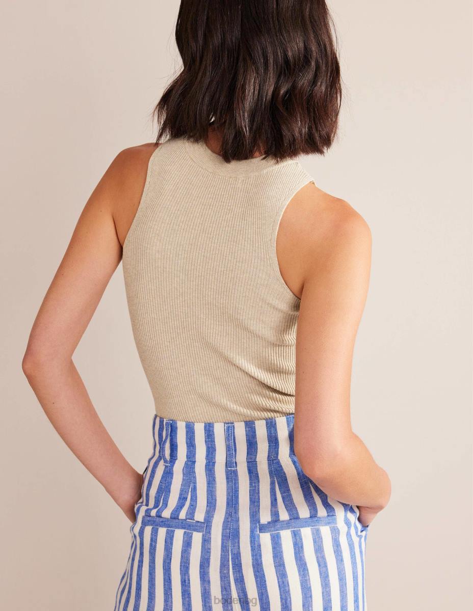 облекло Boden оребрена състезателна жилетка чинчила меланж Жени LL681054