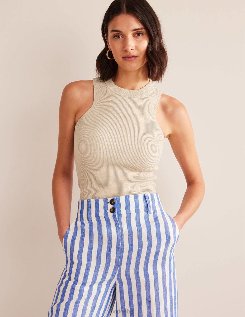 облекло Boden оребрена състезателна жилетка чинчила меланж Жени LL681054