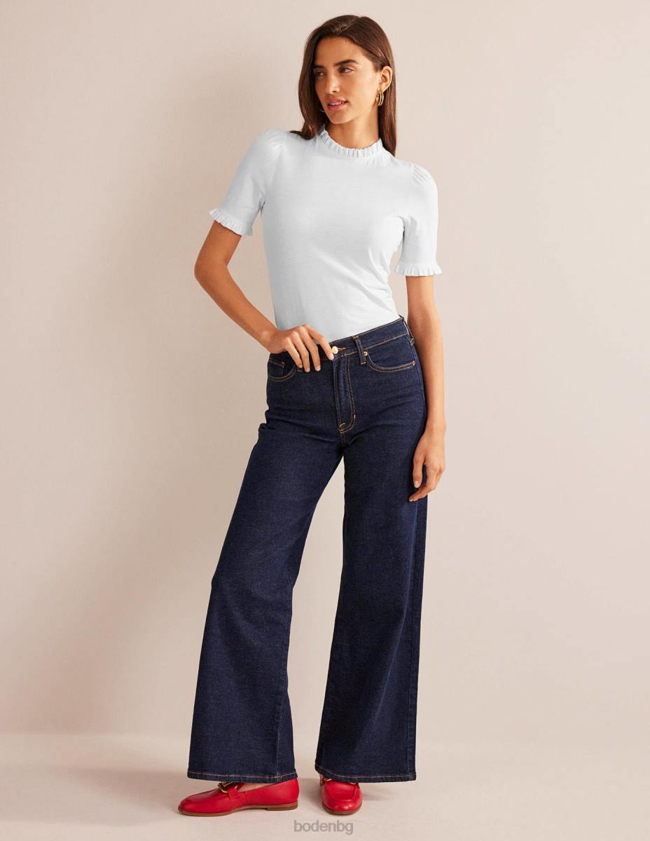 облекло Boden супер мека тениска с волани бяло Жени LL68107