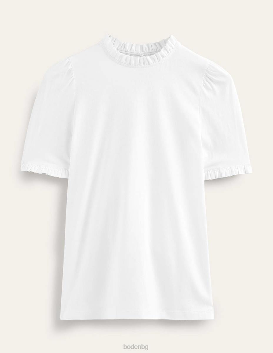облекло Boden супер мека тениска с волани бяло Жени LL68107
