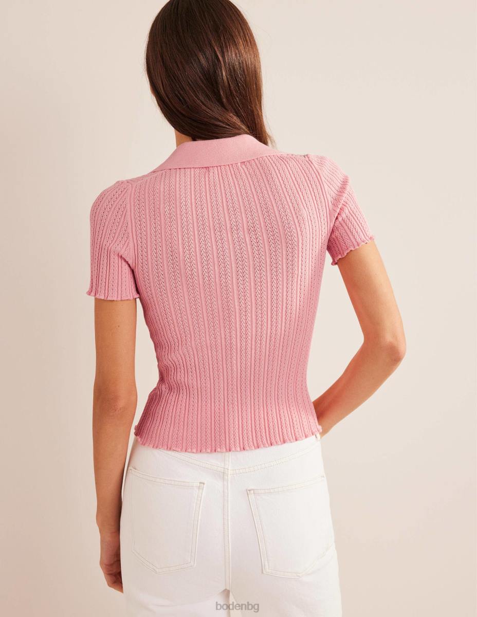 облекло Boden оребрена горна част с яка георгина розова Жени LL681095