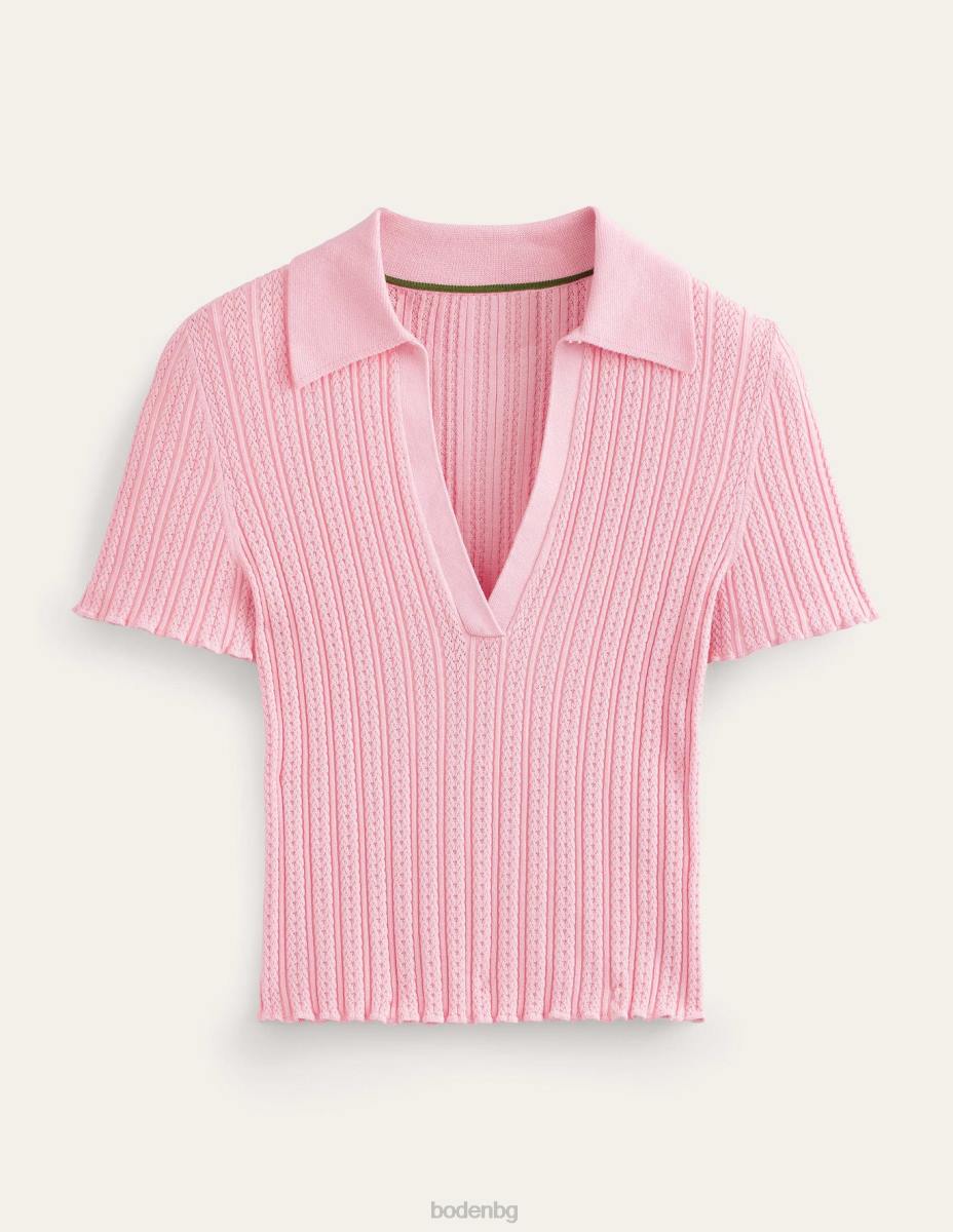 облекло Boden оребрена горна част с яка георгина розова Жени LL681095