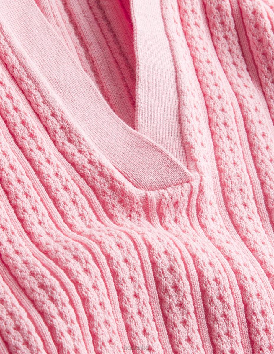 облекло Boden оребрена горна част с яка георгина розова Жени LL681095