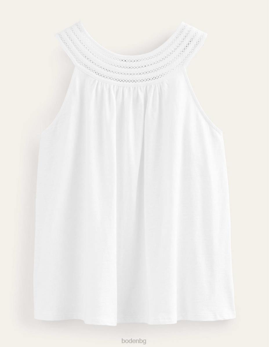 облекло Boden люлеещо се горнище от трико с тапицерия бяло Жени LL68111