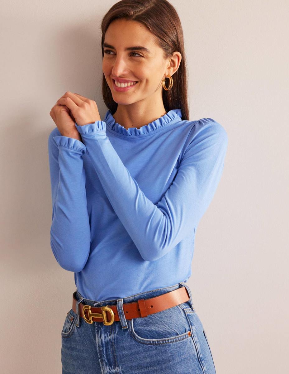 облекло Boden горна част със супермеки волани яхтено пристанище Жени LL68113