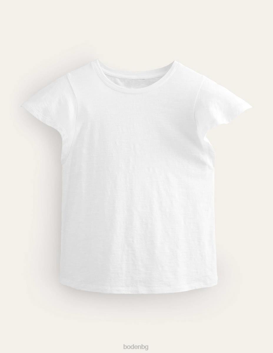 облекло Boden тениска с кръгло деколте бяло Жени LL681159