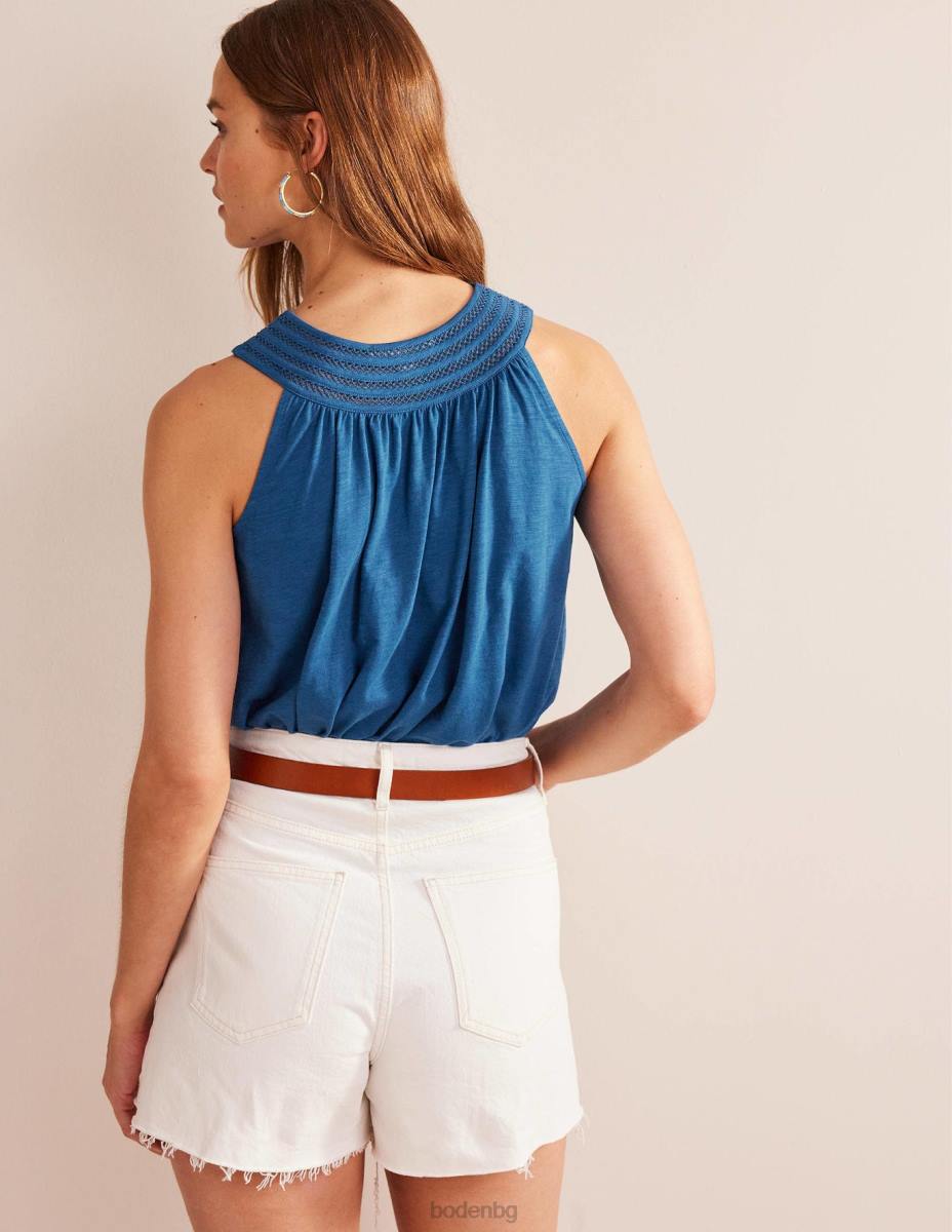 облекло Boden люлеещо се горнище от трико с тапицерия сапфир Жени LL68115