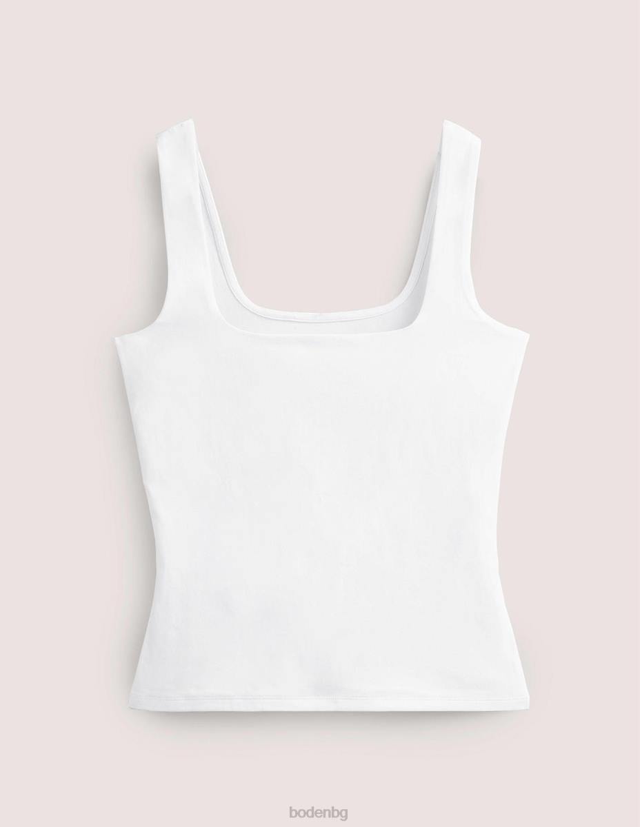 облекло Boden двуслойна жилетка с квадратно деколте бяло Жени LL68116