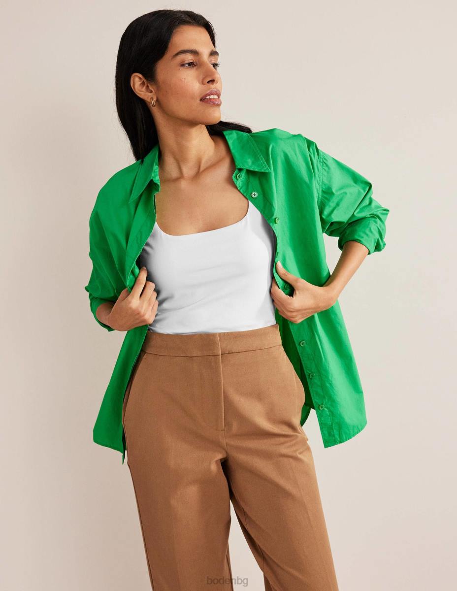 облекло Boden двуслойна жилетка с квадратно деколте бяло Жени LL68116