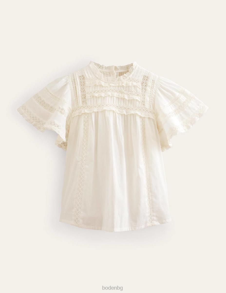 облекло Boden горна част с детайли на тапицерия с плавни ръкави слонова кост Жени LL681221