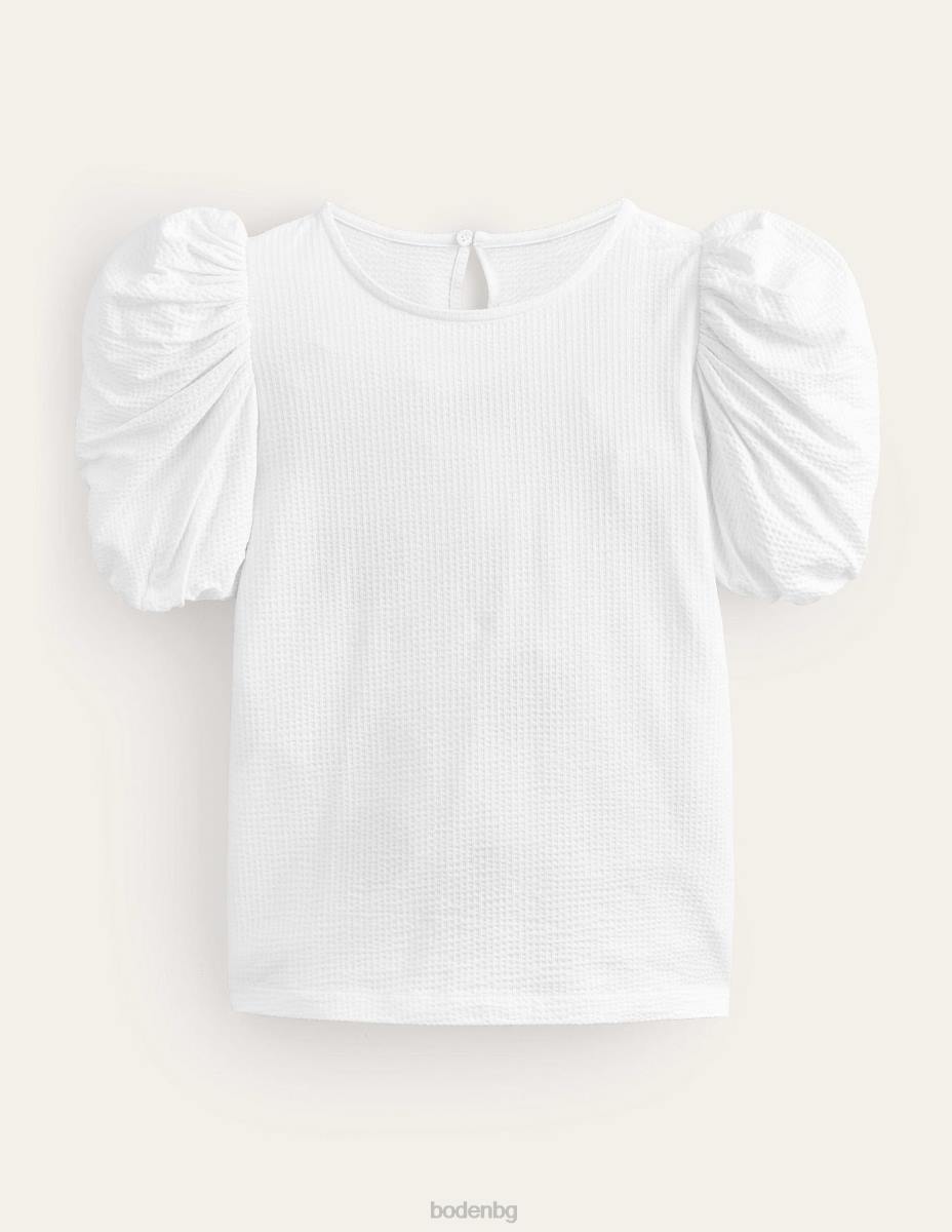 облекло Boden горна част от трико с буф ръкав бяло Жени LL681239