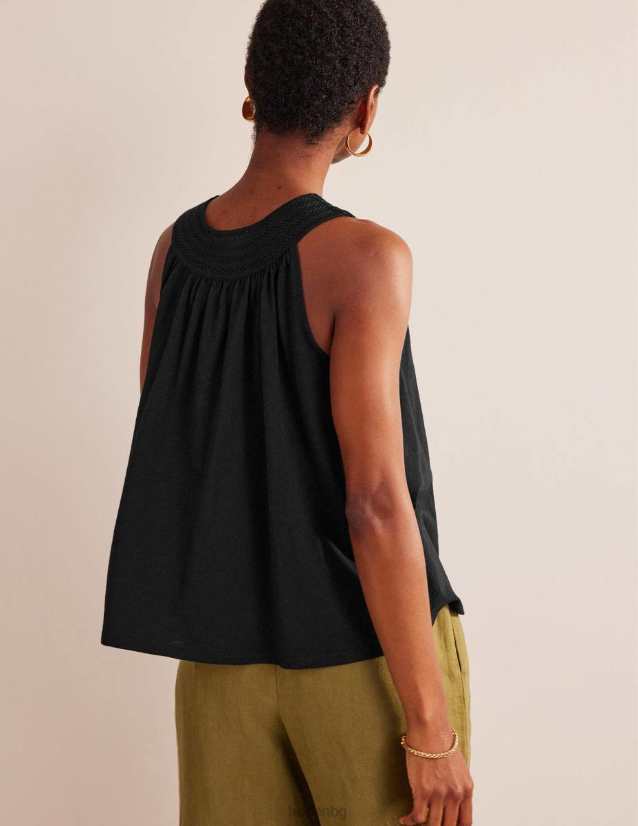 облекло Boden люлеещо се горнище от трико с тапицерия черен Жени LL68123