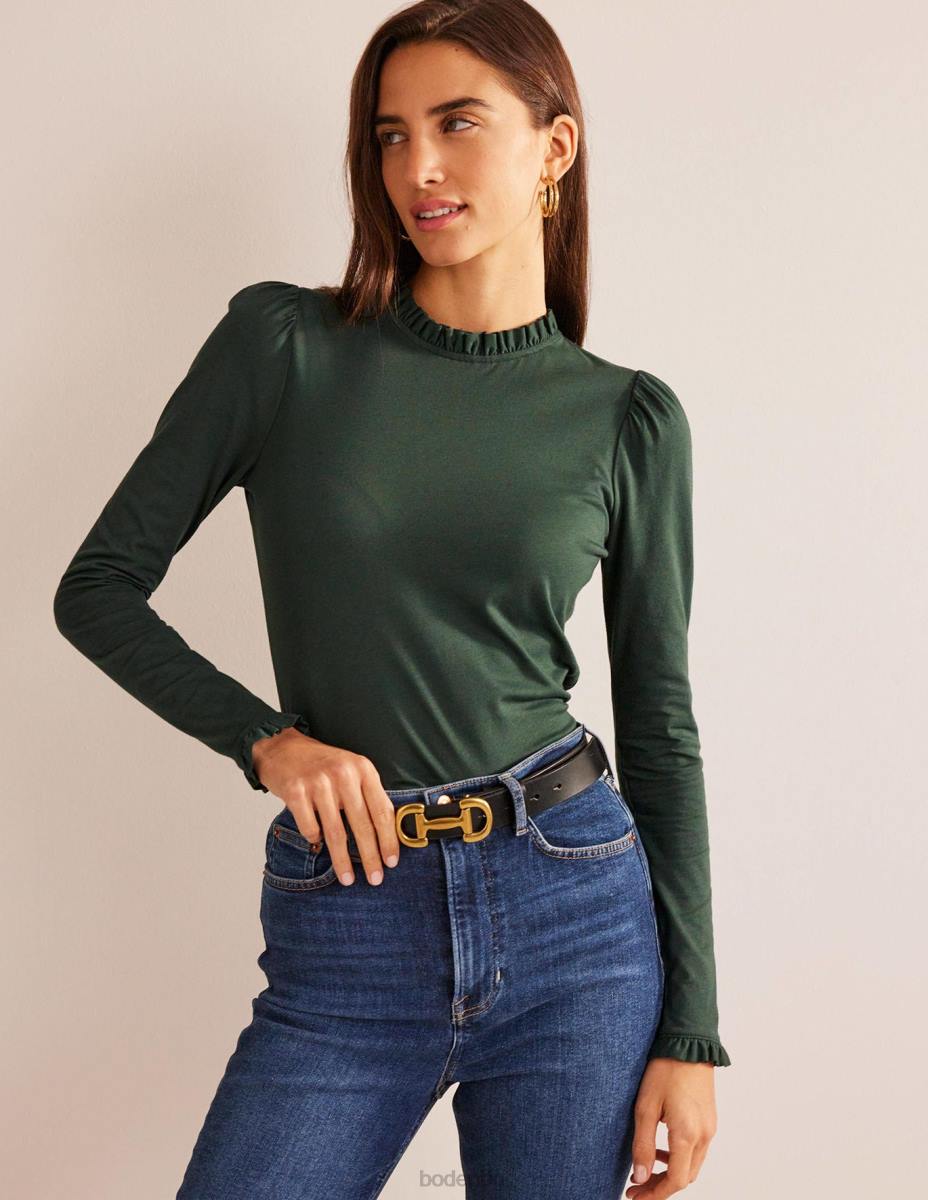 облекло Boden горна част със супермеки волани чатсуърт зелено Жени LL68126