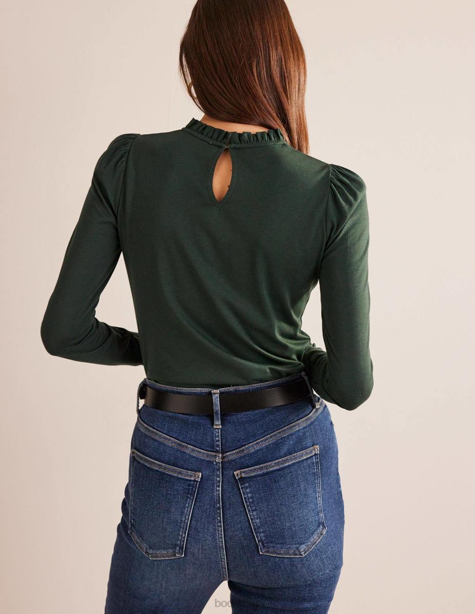 облекло Boden горна част със супермеки волани чатсуърт зелено Жени LL68126