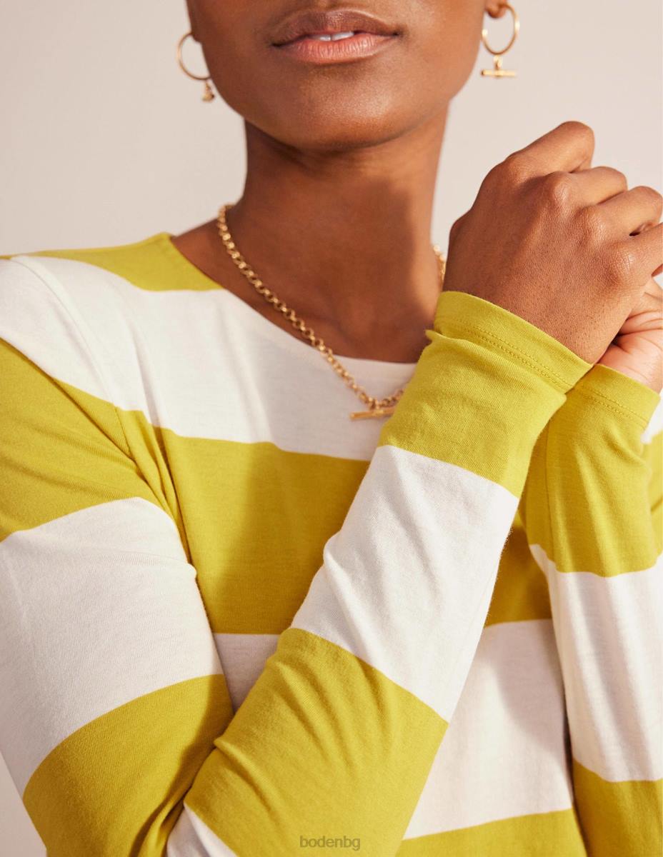 облекло Boden бретон с дълъг ръкав жълта широка ивица Жени LL68128