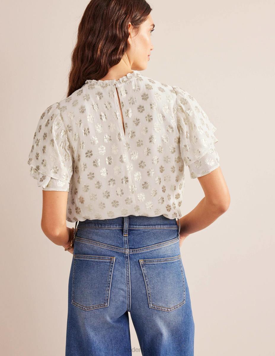 облекло Boden горнище с множество волани слонова кост Жени LL681305